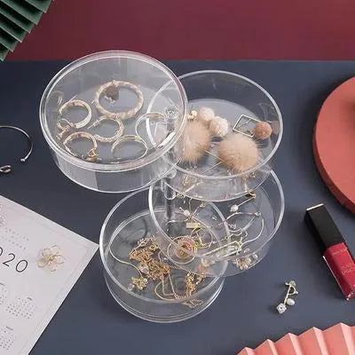 Elegant 3-Layer Jewelry Box Organizer for Rings, Earrings & Necklaces
