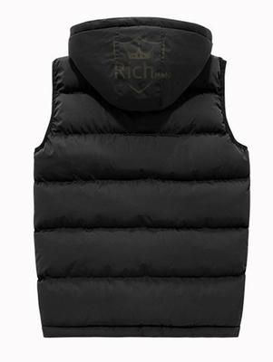 Men's Hooded Polyester Bomber Jacket - 1 Pc in Black