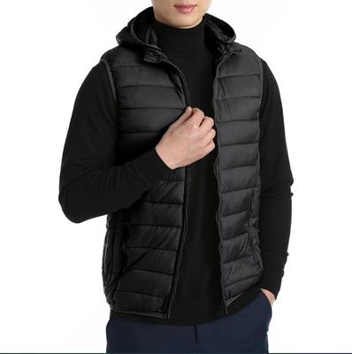 Men's Hooded Polyester Bomber Jacket - 1 Pc in Black