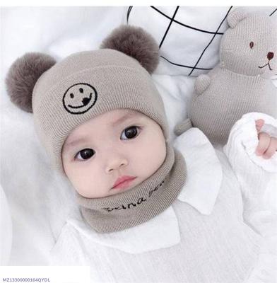 Beanie Wool Cap With Neck Warmer Attached.