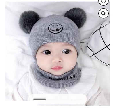 Beanie Wool Cap With Neck Warmer Attached.