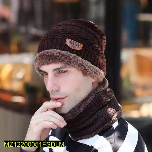 Beanie Wool Cap With Neck Warmer
