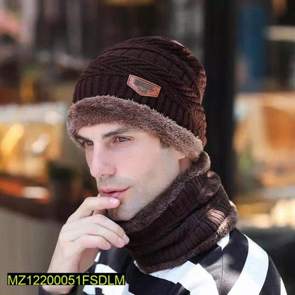 Beanie Wool Cap With Neck Warmer