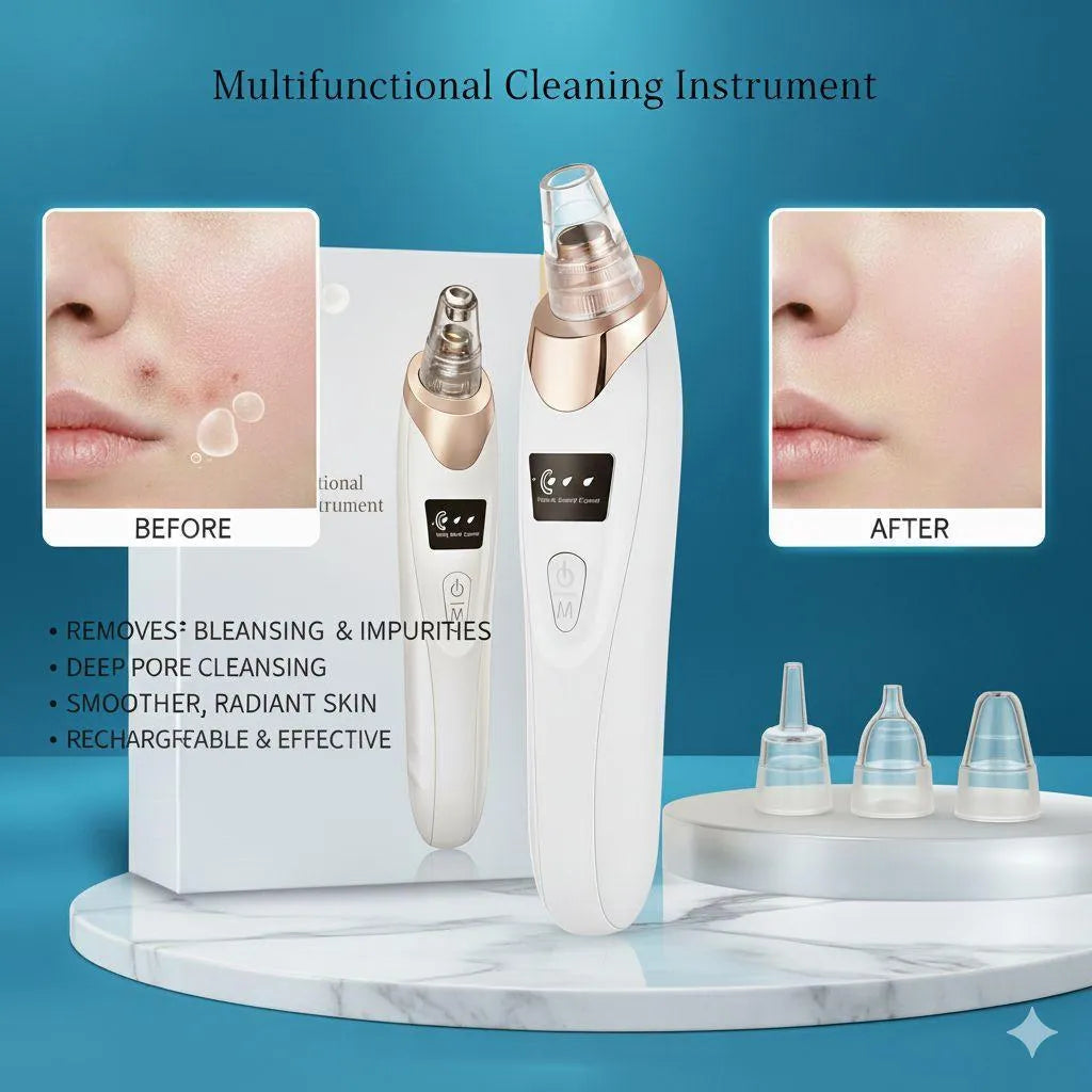 5-in-1 Electric Rechargeable Blackhead Remover – Deep Pore Cleansing & Skin Care Device