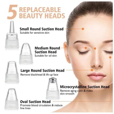 5-in-1 Electric Rechargeable Blackhead Remover – Deep Pore Cleansing & Skin Care Device