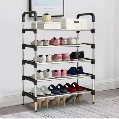 4 Layer shoe rack Tier Colored stainless steel Stackable shoe rack organizer