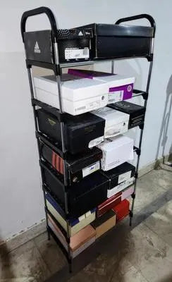 4 Layer shoe rack Tier Colored stainless steel Stackable shoe rack organizer