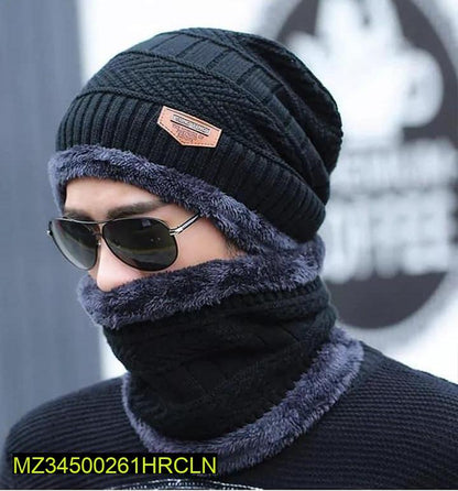 Beanie Wool Cap With Neck Warmer