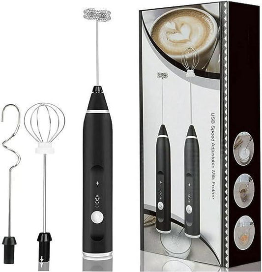 Milk Frother Coffee & Egg Beater – Handheld Electric Whisk (Red)