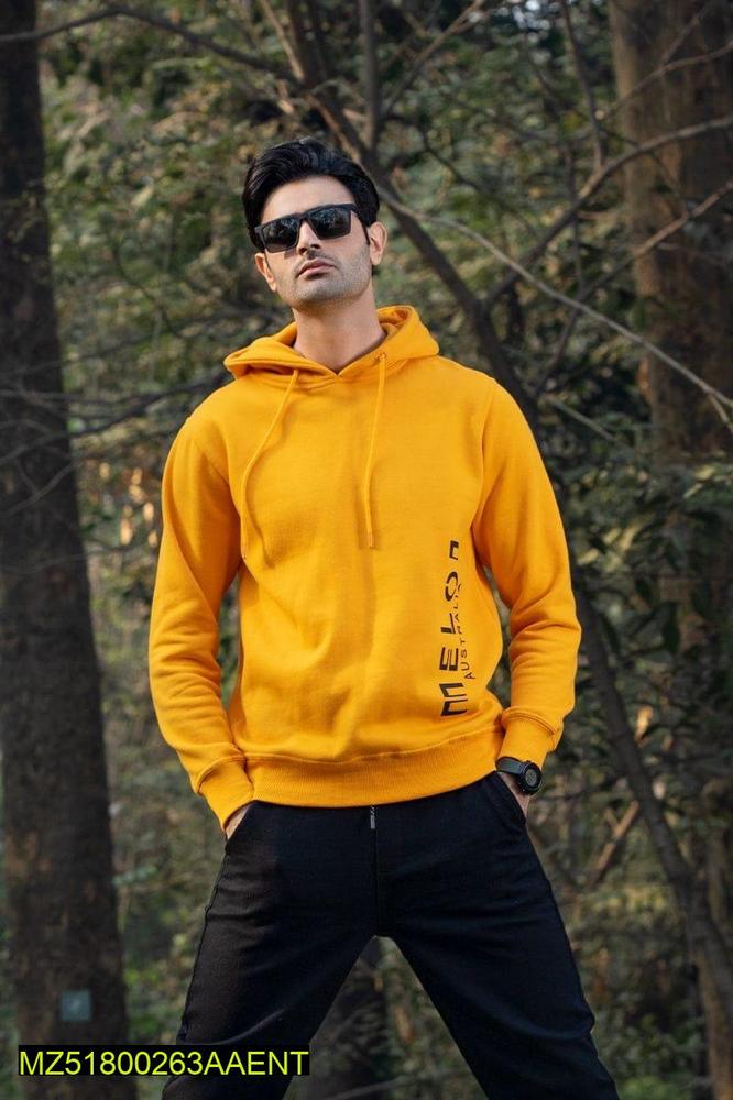 1 Pc Men's Stitched Fleece Printed Hoodie