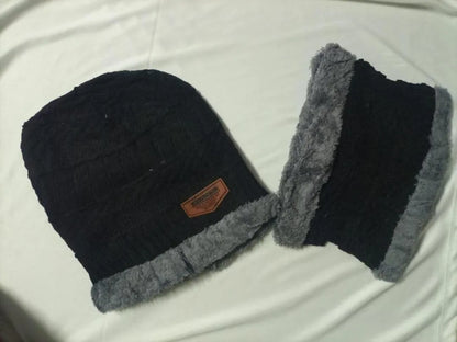 Wool Plain Beanie & Neck Warmer
