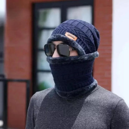 Wool Plain Beanie & Neck Warmer