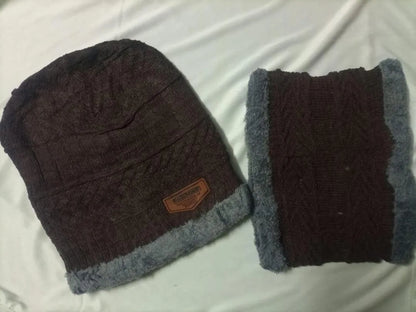 Wool Plain Beanie & Neck Warmer
