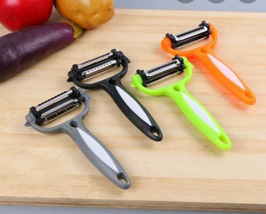 Portable 3-in-1 Stainless Steel Vegetable & Fruit Peeler – Multifunctional Kitchen Tool